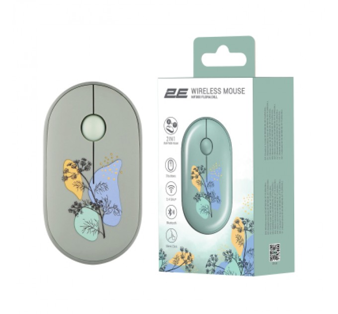 2E Мишка 2E MF300 FLORADILL Silent Wireless/Bluetooth Green (2E-MF300WFLORAGN)