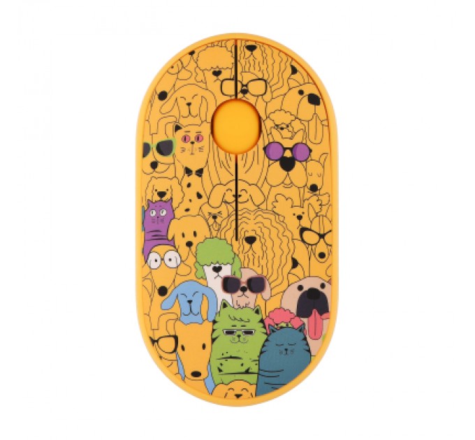 2E Мишка 2E MF300 PETSCATS&DOGS Silent Wireless/Bluetooth Yellow (2E-MF300WPETSYW)