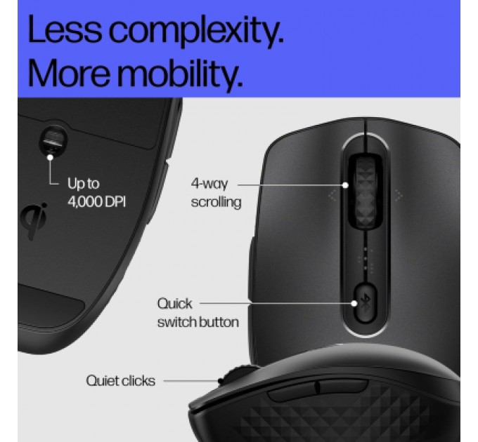 HP Мишка HP 690 Rechargeable Bluetooth Black (7M1D4AA)