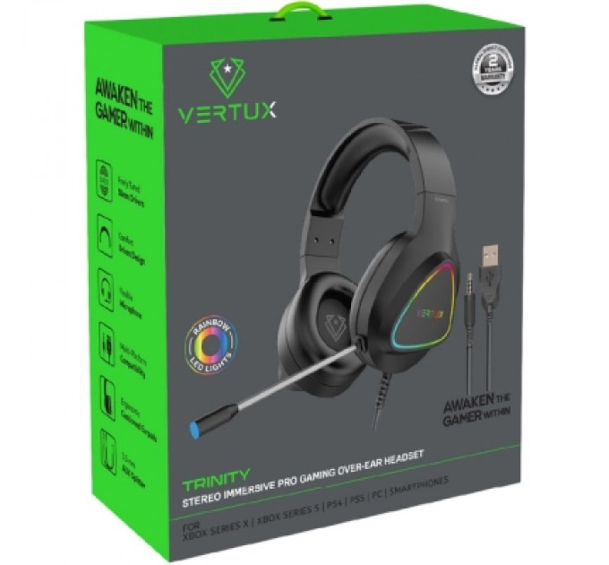 Vertux Навушники Vertux Trinity 7.1 Mini Jack 3.5мм Black (trinity.black)