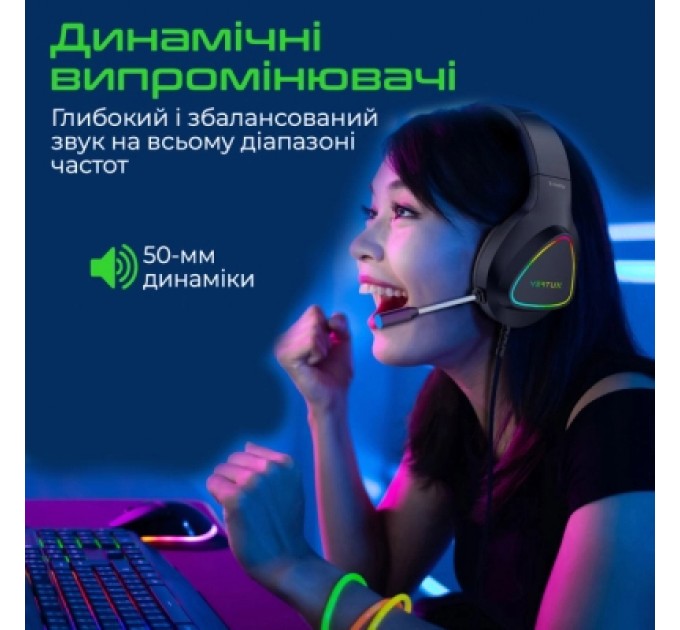Vertux Навушники Vertux Trinity 7.1 Mini Jack 3.5мм Black (trinity.black)