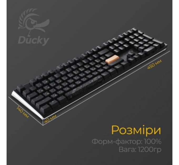 Ducky Клавіатура Ducky One 3 Cherry MX Blue RGB UA USB Black (DKON2108ST-CUAPXCLAWSC1)