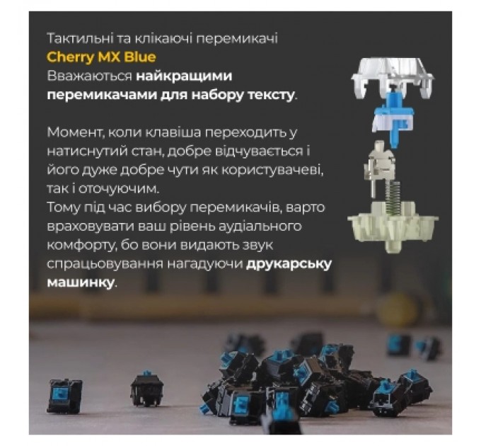 Ducky Клавіатура Ducky One 3 Cherry MX Blue RGB UA USB White (DKON2108ST-CUAPXPWWWSC1)