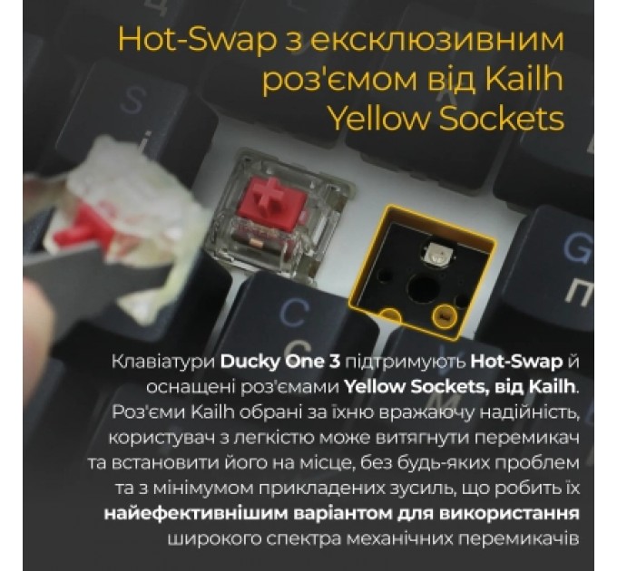 Ducky Клавіатура Ducky One 3 Cherry MX Silent Red RGB UA USB Black (DKON2108ST-SUAPXCLAWSC1)