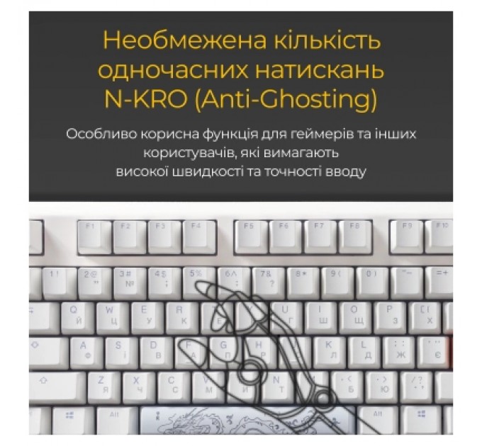 Ducky Клавіатура Ducky One 3 Cherry MX Silent Red RGB UA USB White (DKON2108ST-SUAPXPWWWSC1)