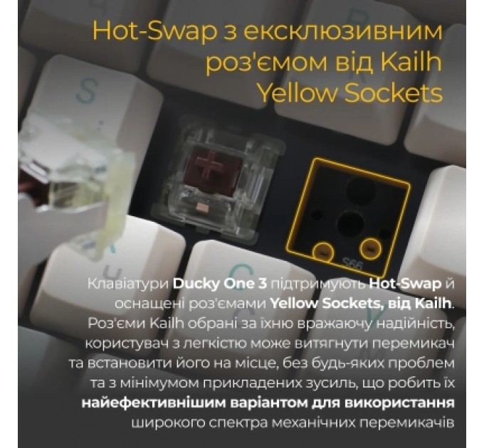 Ducky Клавіатура Ducky One 3 Cherry MX Speed Silver UA USB Cream (DKON2108-PUAPXМAEGGC1)