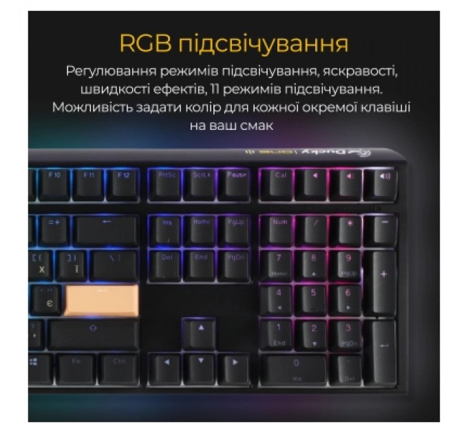 Ducky Клавіатура Ducky One 3 Cherry MX Speed Silver RGB UA USB Black (DKON2108ST-PUAPXCLAWSC1)