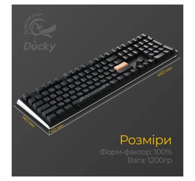 Ducky Клавіатура Ducky One 3 Cherry MX Speed Silver RGB UA USB Black (DKON2108ST-PUAPXCLAWSC1)