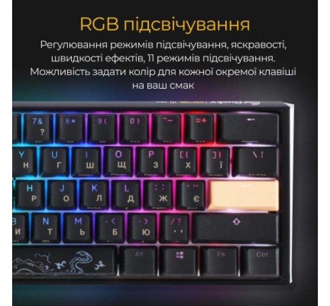 Ducky Клавіатура Ducky One 3 Mini Cherry MX Brown RGB UA USB Black (DKON2161ST-BUAPXCLAWSC1)