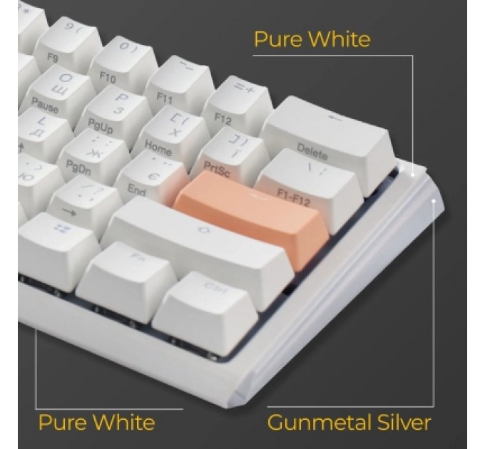 Ducky Клавіатура Ducky One 3 Mini Cherry MX Red RGB UA USB White (DKON2161ST-RUAPXPWWWSC1)