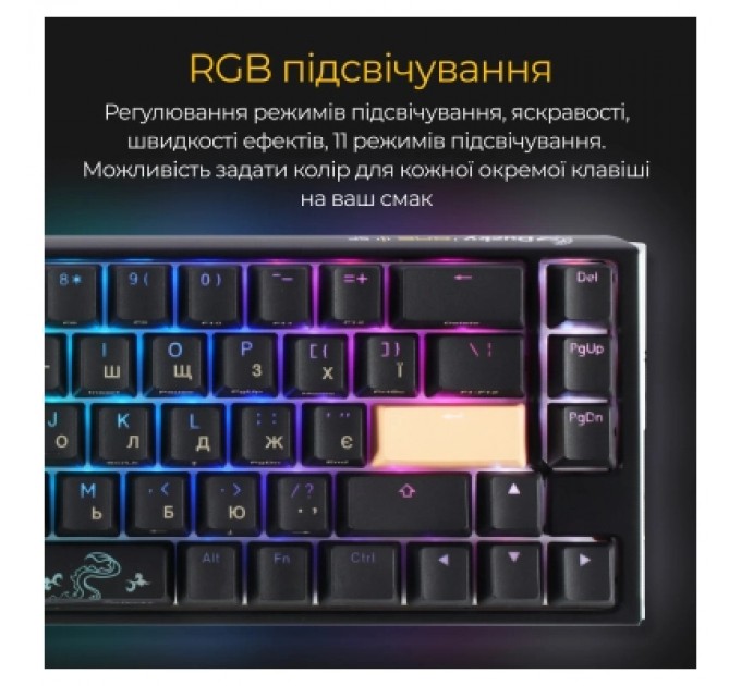 Ducky Клавіатура Ducky One 3 SF Cherry MX Red RGB UA USB Black (DKON2167ST-RUAPXCLAWSC1)