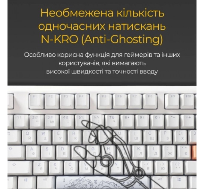 Ducky Клавіатура Ducky One 3 TKL Cherry MX Blue RGB UA USB White (DKON2187ST-CUAPXPWWWSC1)