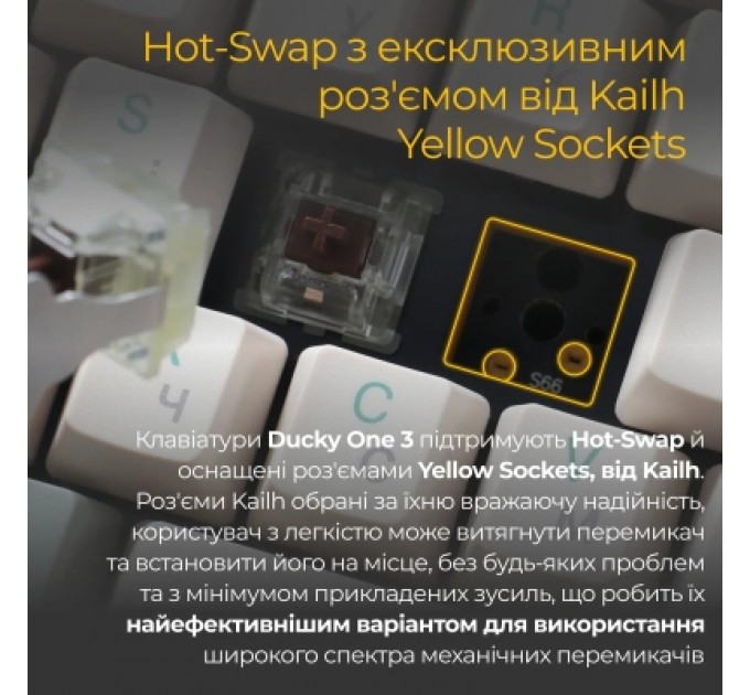 Ducky Клавіатура Ducky One 3 TKL Cherry MX Silent Red UA USB Cream (DKON2187-SUAPXМAEGGC1)