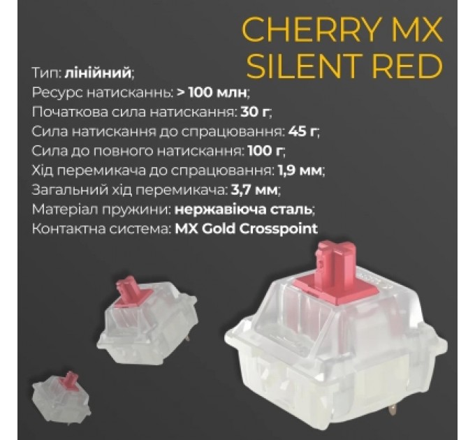 Ducky Клавіатура Ducky One 3 TKL Cherry MX Silent Red UA USB Cream (DKON2187-SUAPXМAEGGC1)