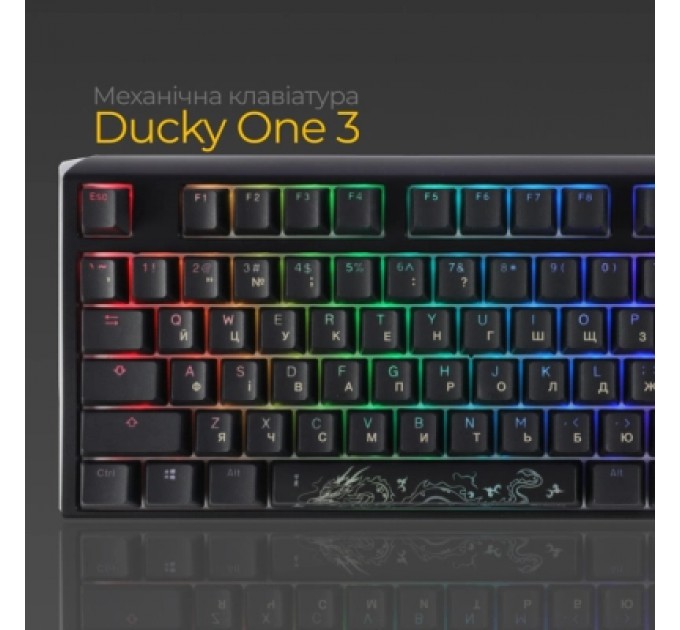 Ducky Клавіатура Ducky One 3 TKL Cherry MX Silent Red RGB UA USB Black (DKON2187ST-SUAPXCLAWSC1)