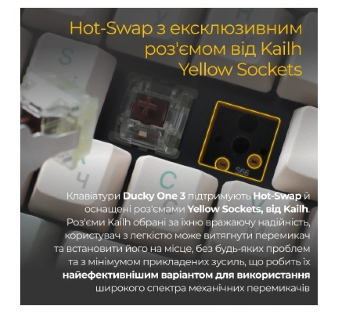 Ducky Клавіатура Ducky One 3 TKL Cherry MX Speed Silver UA USB Cream (DKON2187-PUAPXМAEGGC1)