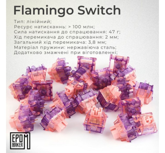 Epomaker Клавіатура Epomaker EK68 65 Flamingo Switch Hot-Swap RGB Wireless/Bluetooth/USB UA Black (EK68-B-F)