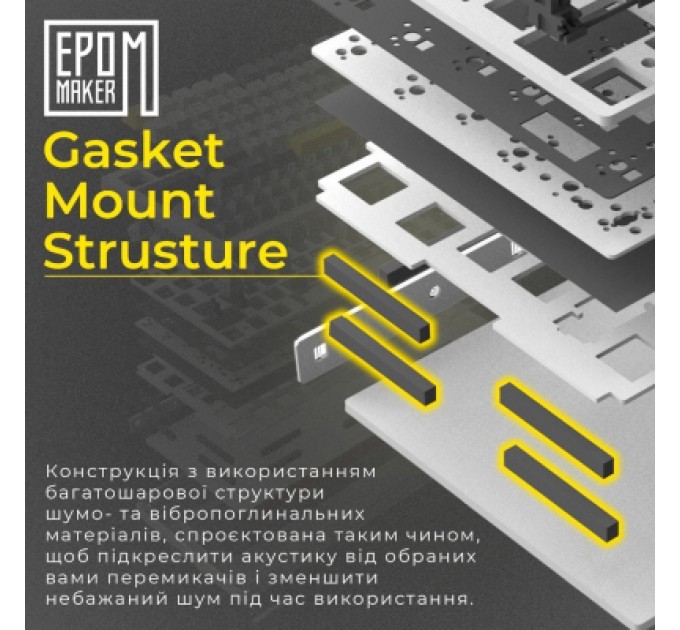 Epomaker Клавіатура Epomaker Shadow-S TKL Mulan Switch Hot-Swap LCD Screen RGB Wireless/Bluetooth/USB UA White (SHS-W-M)