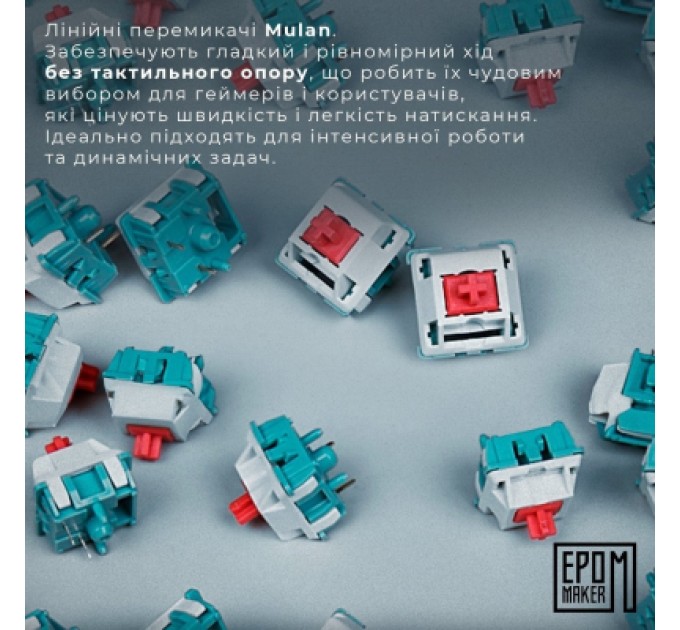 Epomaker Клавіатура Epomaker Shadow-S TKL Mulan Switch Hot-Swap LCD Screen RGB Wireless/Bluetooth/USB UA White (SHS-W-M)