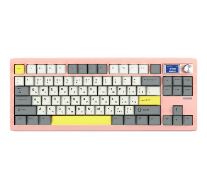 Epomaker Клавіатура Epomaker Shadow-S TKL Mulan Switch Hot-Swap LCD Screen RGB Wireless/Bluetooth/USB UA Pink (SHS-P-WL)