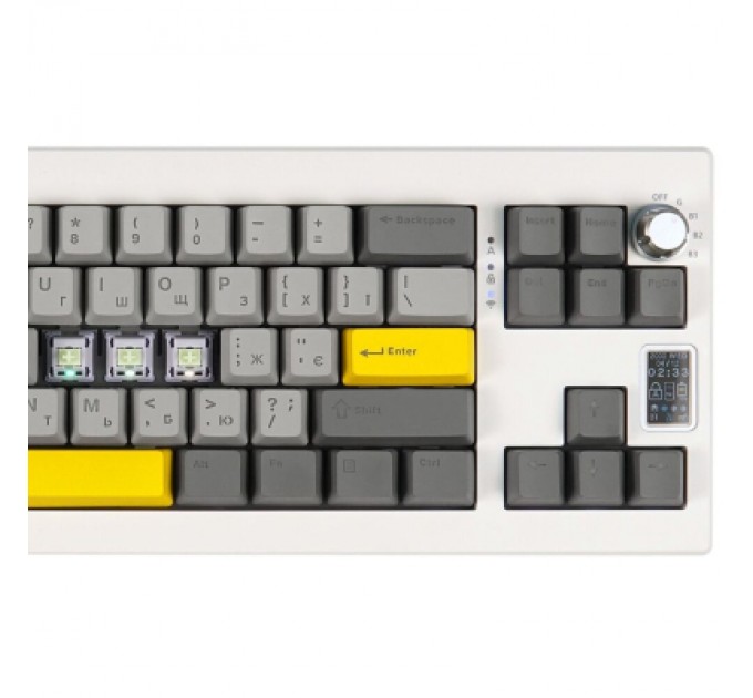 Epomaker Клавіатура Epomaker Shadow-X 70 Wisteria Linear Switch Hot-Swap LCD Screen RGB Wireless/Bluetooth/USB UA White (SHX-W-WL)