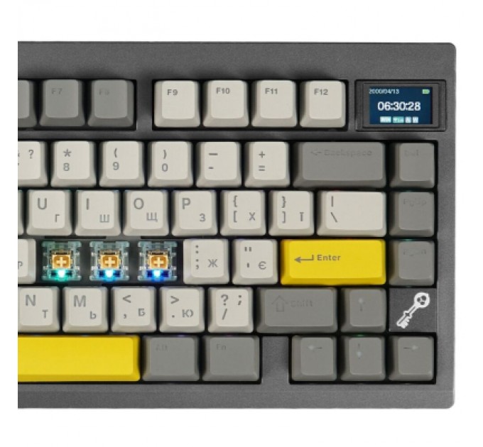 Epomaker Клавіатура Epomaker TH80 Pro V2 75 Sea Salt Silent Switch Hot-Swap LCD Screen RGB Wireless/Bluetooth/USB UA Black (TH80-PROV2-B-SS)