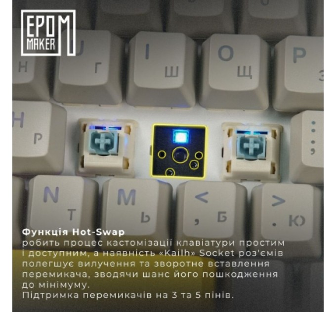 Epomaker Клавіатура Epomaker TH80 SE 75 Budgerigar V2 Switch Hot-Swap RGB Wireless/Bluetooth/USB UA Black (TH80-SE-B-BV2)