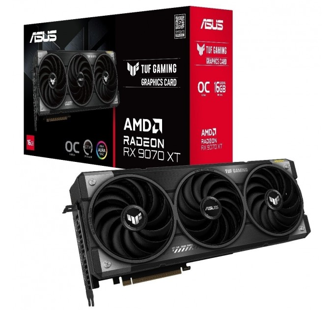 ASUS Відеокарта ASUS Radeon RX 9070 XT 16Gb TUF OC GAMING (TUF-RX9070XT-O16G-GAMING)