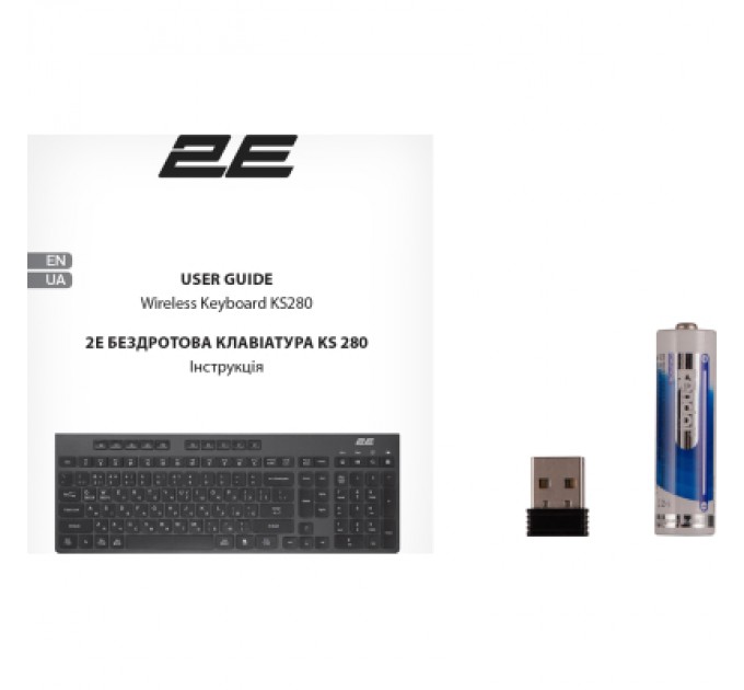 2E Клавіатура 2E KS280 Wireless/Bluetooth Black-Gray (2E-KS280WBGR_UA)