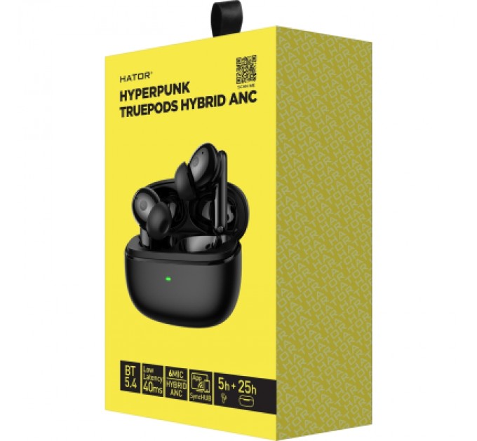 Hator Навушники Hator Truepods Hybrid ANC Black (HTA431)