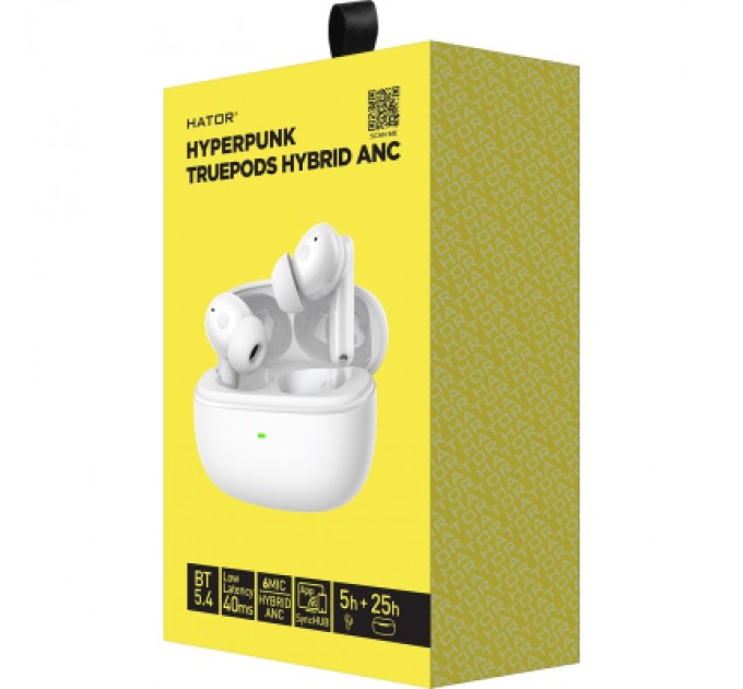Hator Навушники Hator Truepods Hybrid ANC White (HTA432)