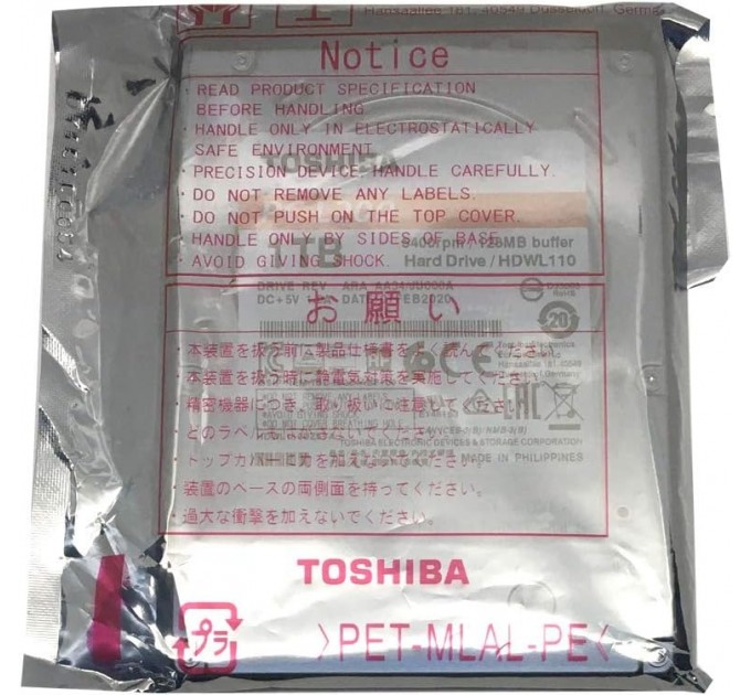 Toshiba Накопитель HDD 2.5" SATA 1.0TB Toshiba L200 5400rpm 128MB (HDWL110)_Refurbished