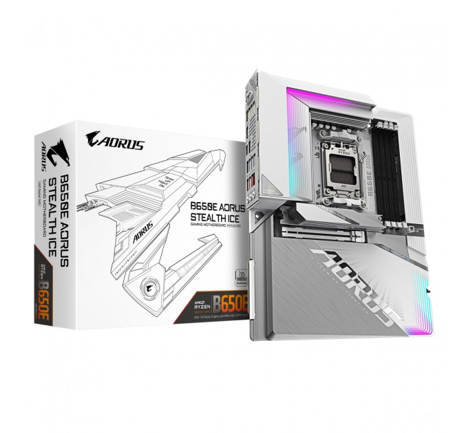GIGABYTE Материнская плата Gigabyte B650E A Stealth Ice Socket AM5