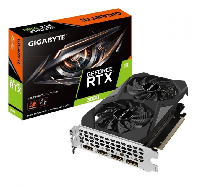 GIGABYTE Видеокарта GF RTX 3050 6GB GDDR6 WindForce OC V2 Gigabyte (GV-N3050WF2OCV2-6GD)