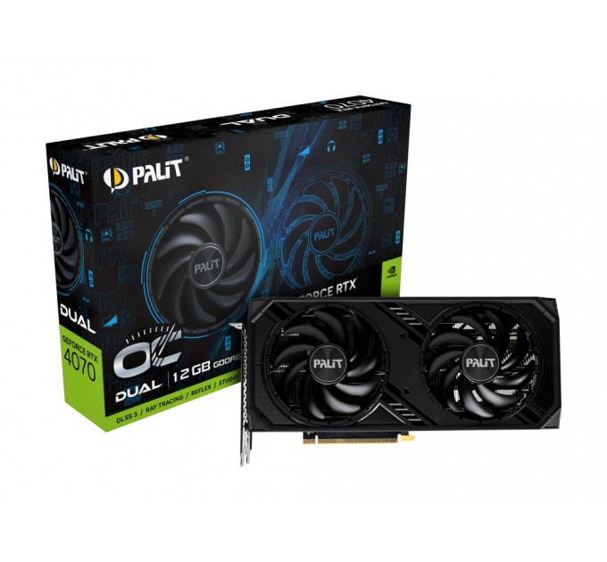 Palit Відеокарта GF RTX 4070 12GB GDDR6 Dual OC Palit (NE64070S19K9-1048D)