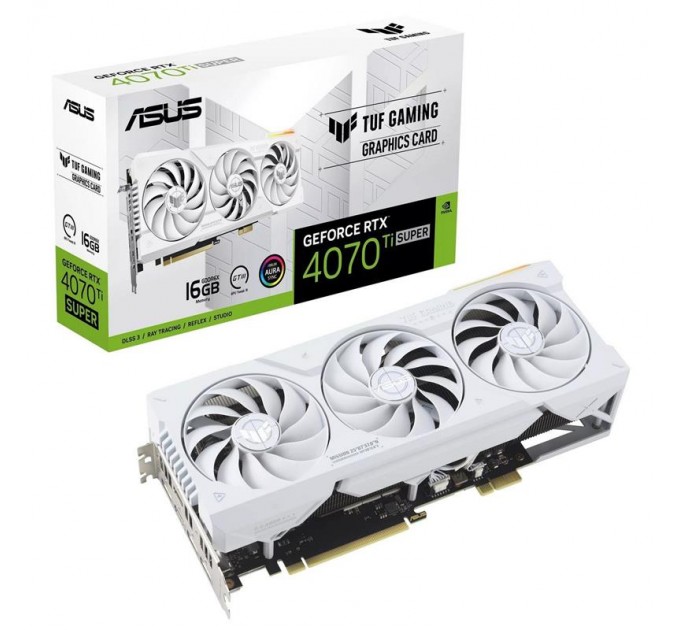 ASUS Видеокарта GF RTX 4070 Ti Super 16GB GDDR6X TUF Gaming BTF White Asus (TUF-RTX4070TIS-16G-BTF-WHITE)