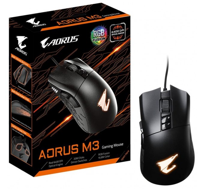 GIGABYTE Мышь Gigabyte Aorus M3 RGB Black_акция