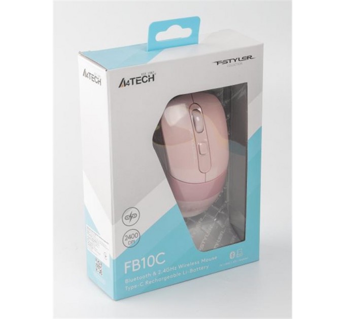 A4Tech Мышь беспроводная A4Tech Fstyler FB10C Pink USB