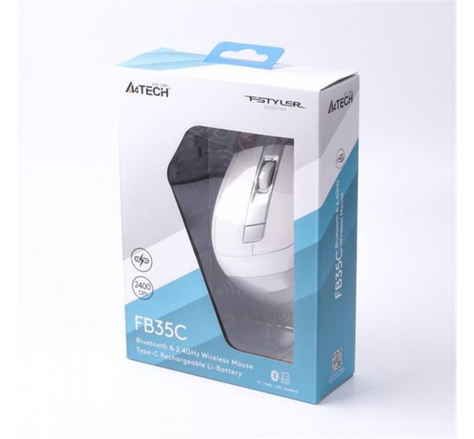 A4Tech Мышь беспроводная A4Tech Fstyler FB35C Icy White