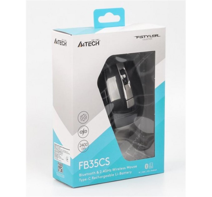A4Tech Мышь беспроводная A4Tech Fstyler FB35CS Smoky Grey