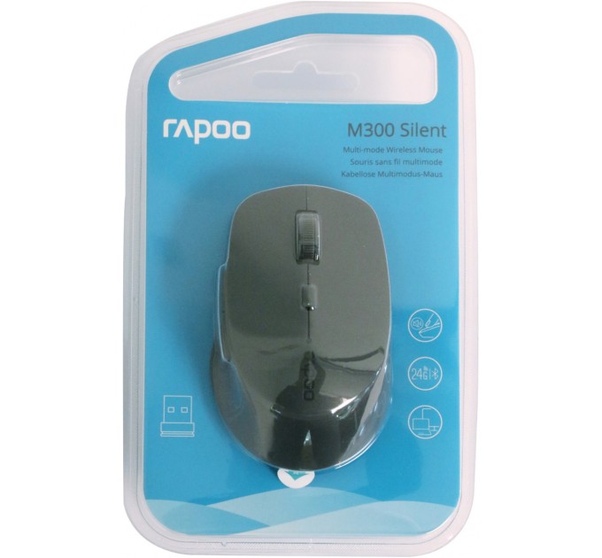 Rapoo Миша бездротова Rapoo M300 Silent Wireless Multi-Mode Grey