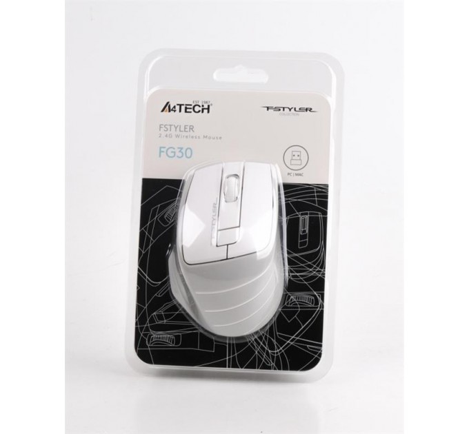 A4Tech Мышь беспроводная A4Tech FG30 Grey/White