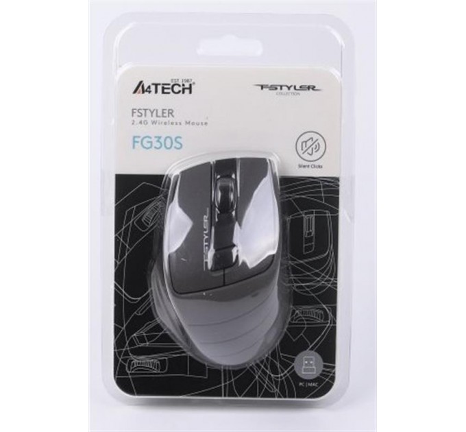 A4Tech Мышь беспроводная A4Tech FG30S Grey/Black