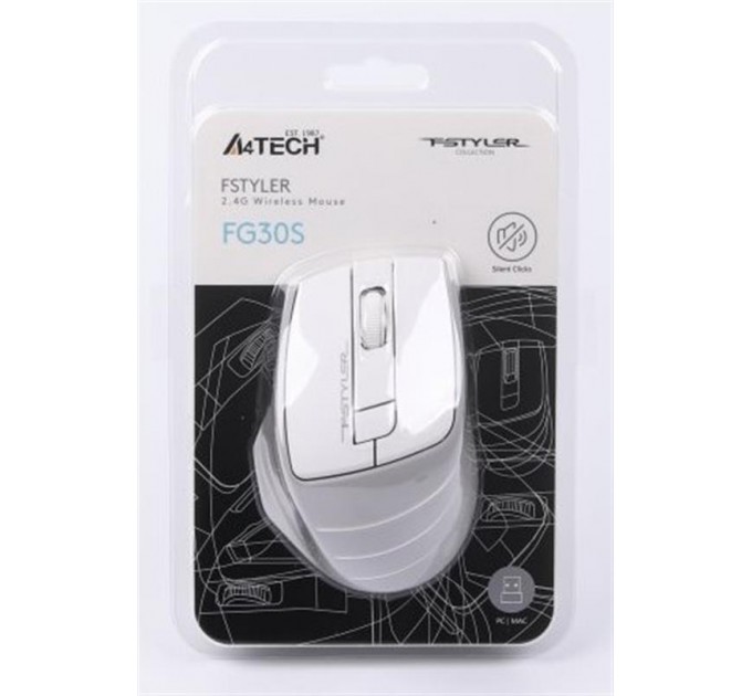 A4Tech Мышь беспроводная A4Tech FG30S Grey/White