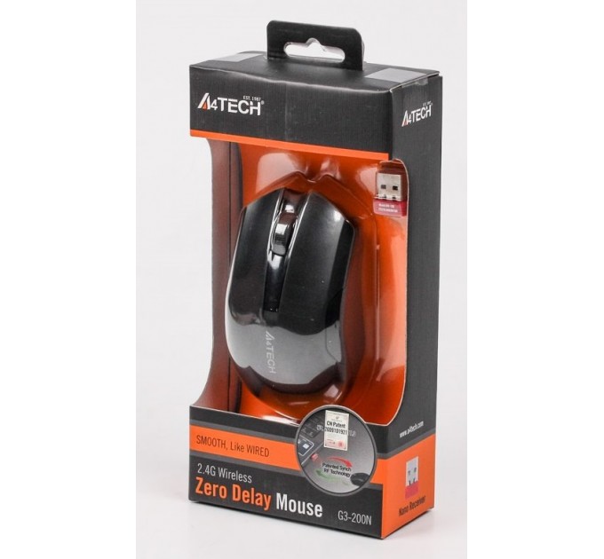 A4Tech Мышь беспроводная A4Tech G3-200N V-Track Black