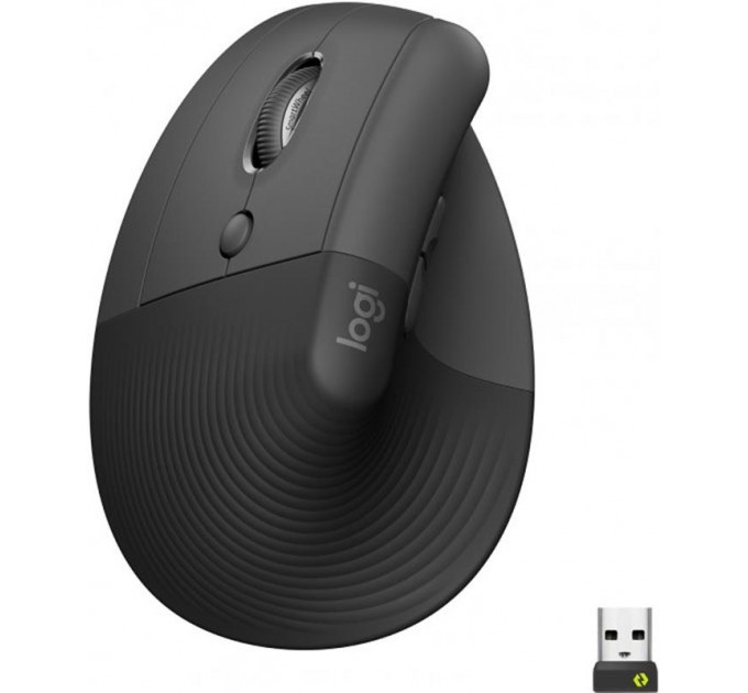 Logitech Мишка бездротова Logitech Lift Left Vertical Ergonomic (910-006495) Graphite USB