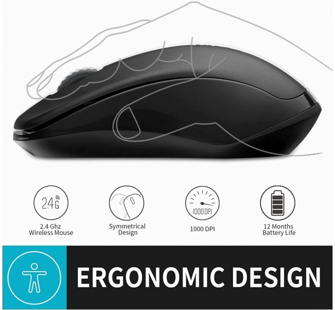 Rapoo Мышь беспроводная Rapoo 1620 Wireless Black