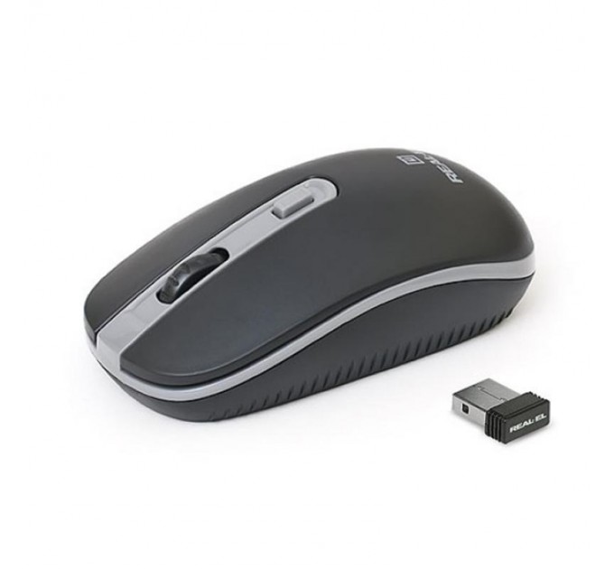 REAL-EL Миша бездротова REAL-EL RM-303 Black/Grey