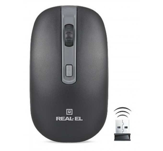 REAL-EL Миша бездротова REAL-EL RM-303 Black/Grey