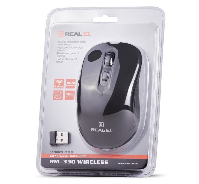 REAL-EL Миша бездротова REAL-EL RM-330 Black